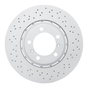Porsche 911 Brake Rotor (1) - Left Front - R1 Concepts - Drilled Carbon Alloy GeoMET - `17-`23